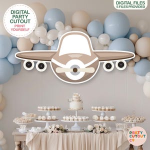 BIG CUTOUT Brown Plane Party Photo Prop Airplane Photo Prop Cutout Props Birthday Party Plane Photo Prop Brown Travel Party Life Size Cutout