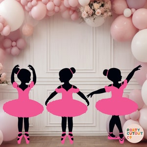 Bailarina con recorte grande, decoración de bailarina, accesorio de ballet, bailarina en tutú rosa, recorte de pie, decoración de fiesta para niñas, recorte de tamaño real