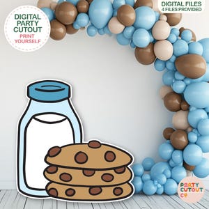 BIG CUTOUT Milk and Cookie Cutout Cookie Cutout Cookie Decoration Milk and Cookie Birthday Ideas Milk Bottle Cutout Boy Baby Shower Props