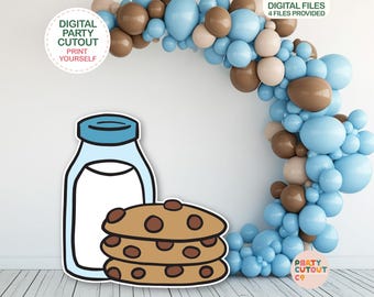 BIG CUTOUT Milk and Cookie Cutout Cookie Cutout Cookie Decoration Milk and Cookie Birthday Ideas Milk Bottle Cutout Boy Baby Shower Props