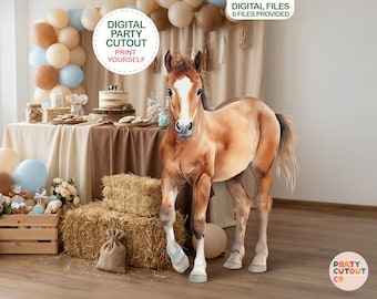 BIG CUTOUT Horse Party Horse Decorations Watercolor Horse Horse Cutout Stand Up Prop Farm Party Life Size Cutout Standee Farm Party Ideas