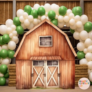 BIG CUTOUT Farm Barn Cutout Farm Decorations Farmhouse Theme Country Prop Barn Prop Stand Up Props Birthday Party Decor DIGITAL