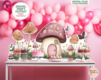 BIG CUTOUT Fairy Party Mushroom House Cutout Fairy Prop Whimsical Fairy Party Fairy House Faerie Fairyland Party Fairy Garden Floral Cutout