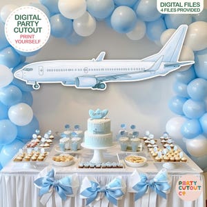 BIG CUTOUT Blue Plane Cut Out Aircraft Props Plane Party Cutout Travel Theme Boy Baby Shower Oh My Time Flies Aeroplane Adventure Awaits
