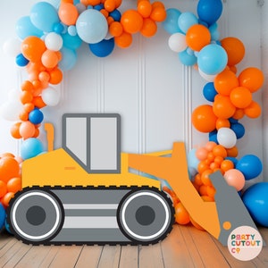 GROTE UITSPEL Gele Bulldozer Decoratie Bulldozer Rekwisieten Constructie Stand Up Uitsparing Rekwisieten Truck Party Verjaardag Levensgrote Uitsparing
