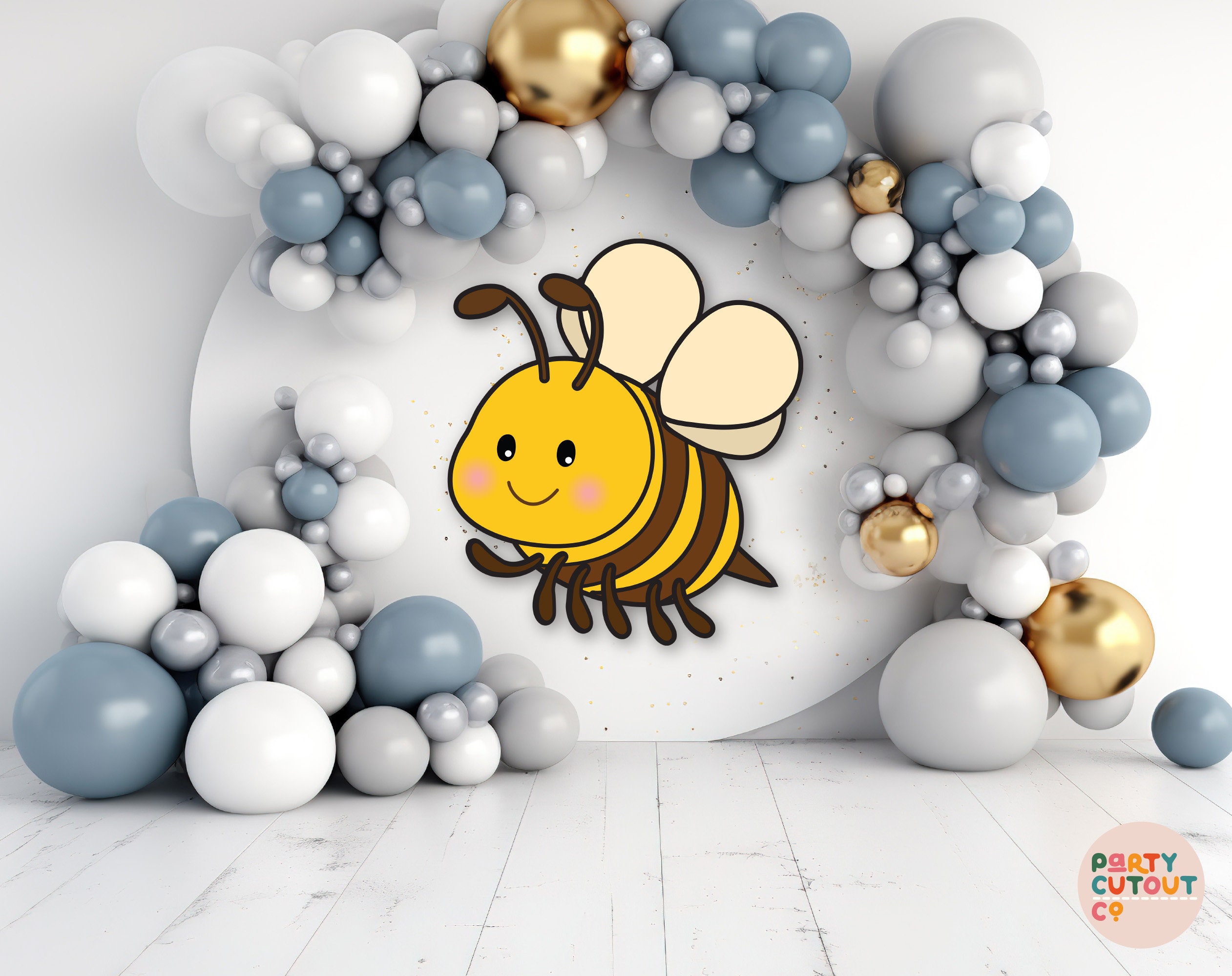BIG CUTOUT Bee Party Buzzy Bee Props Happy Bee Cartoon Bee Yellow Bee ...