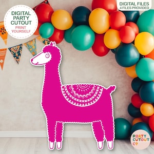 BIG CUTOUT Pink Llama Cutout Fiesta Party Mexican Party Ideas Boho Llama Prop Life Size Cutout Llama Farm Party Alpaca Party Llama Birthday