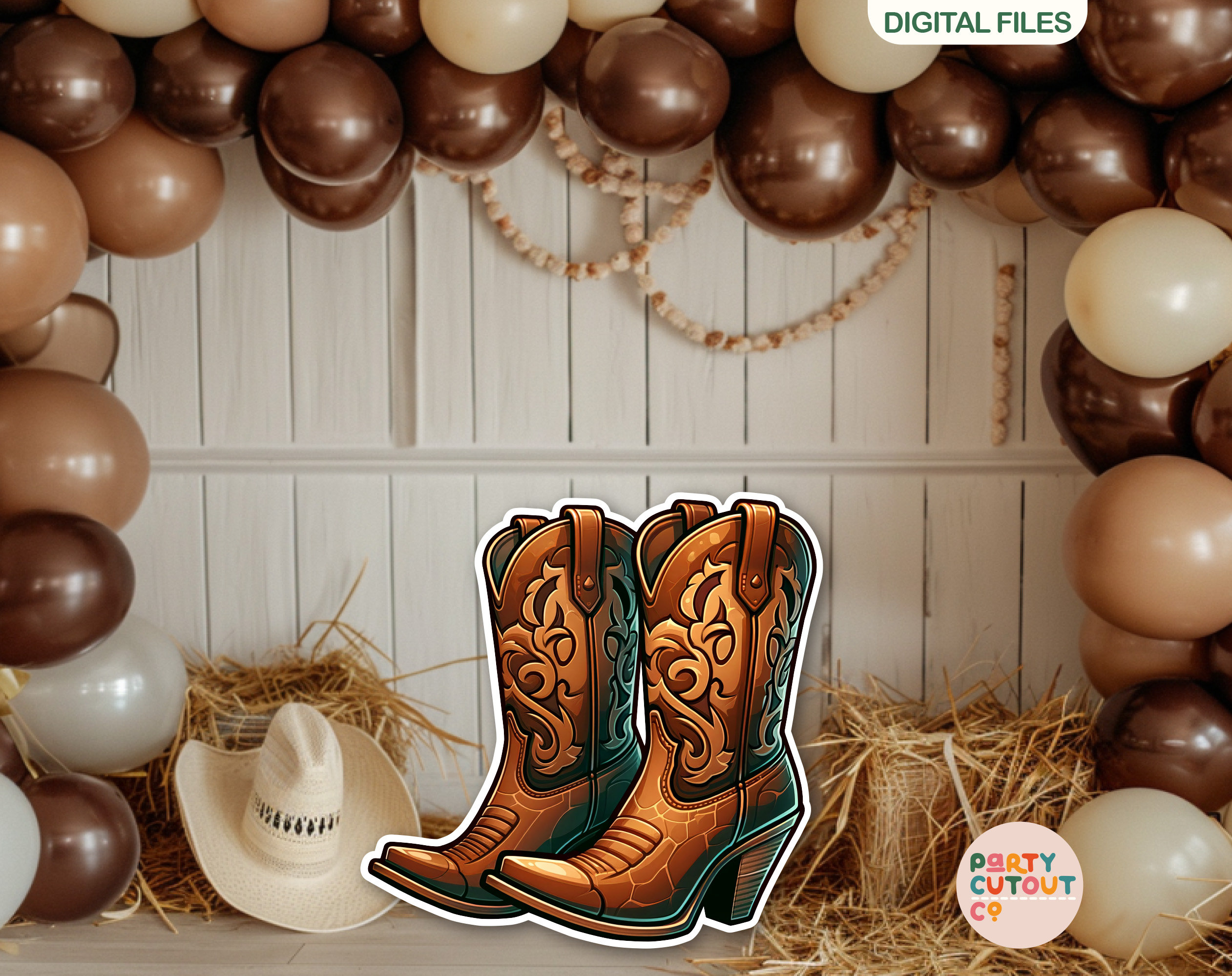 BIG CUTOUT Cowboy Party Brown Cowboy Boots Decor Western Themed Big Decor Cowboy Party Props Cowboy Boots Life Size Cutout Baby Shower