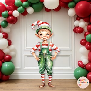 BIG CUTOUT Elf Cutout Elf Decorations Christmas Decorations Elf Prop Elf Stand Up Christmas Decor Life Size Cutout Elf Standee