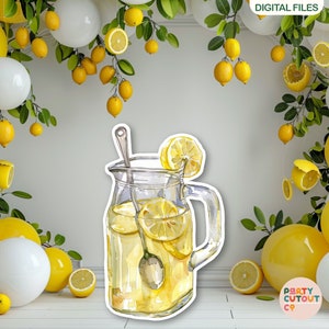BIG CUTOUT Lemonade Jug Lemon Party Lemon Market Fruit Birthday Party Decor Cutout Lemon Life Size Cutout Standee Lemon Baby Shower Ideas