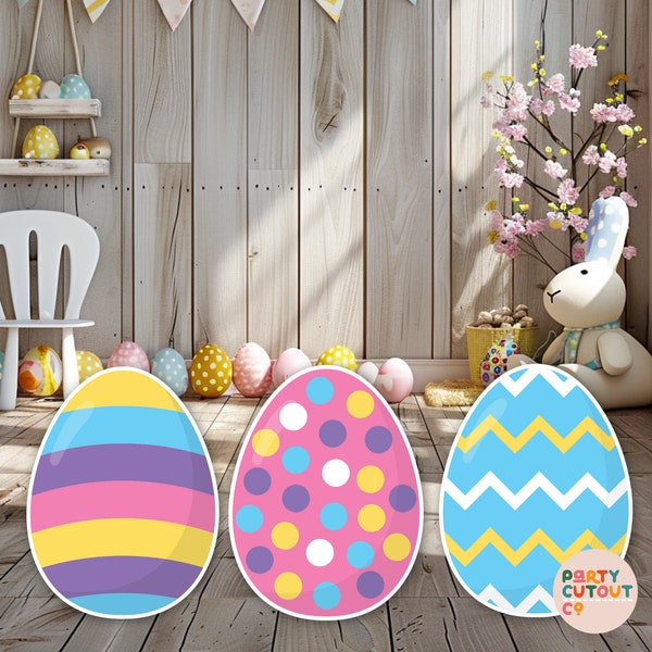 BIG CUTOUT, Easter Party, Easter Eggs, Easter Celebrations, Easter Egg Cutouts, Colorful Easter Eggs, Stand Up Cutout, Life Size Cutout
