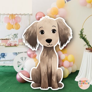 BIG CUTOUT Dog Party Puppy Party Dog Decoration Dog Cutout Brown Puppy Cute Brown Scruffy Dog Dog Prop Life Size Cutout Standee