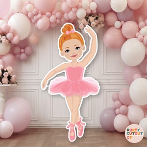 BIG CUTOUT Ballerina Girl Ballerina Party Ballet Prop Ballerina Pink Tutu Stand Up Cutout Birthday Party Decor Life Size Cutout Prop