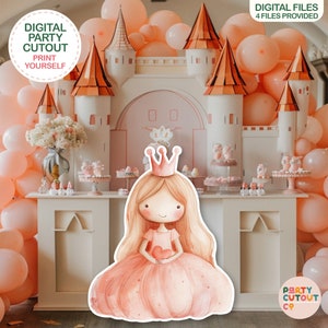 BIG CUTOUT Princess Cutout Watercolor Princess Party Ideas Royal Party Decoration Princess Cardboard Cutout Girls Birthday Life Size Cutout