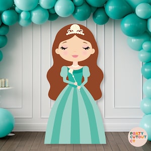 BIG CUTOUT Princess Party Princess Cutout Aqua Princess Decoration Cute Princess Prop Princess Stand Up Party Decor Life Size Cutout
