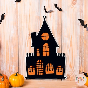 BIG CUTOUT Haunted House Halloween Party Decoration Scary House Prop Cutout Props Halloween Party Event Decor Party Sign DIGITAL