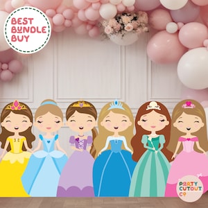 BIG CUTOUT Princess Party Princess Cutout Pink Princess Decoration Cute Princess Prop Princess Stand Up Party Decor Life Size Cutout