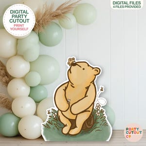 BIG CUTOUT Bear Prop Classic Winnie-The-Pooh Cutout Winnie Prop Classic Winnie-The-Pooh Baby Shower Prop Large Cutout Digital Download Bear