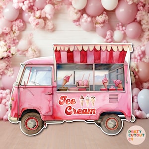 BIG CUTOUT Ice cream Party Icecream Van Icecream Birthday Party Decor Ice Cream Truck Cutout Summer Party Life Size Cutout DIGITAL