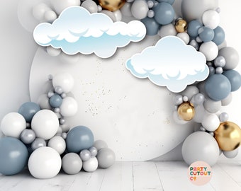 BIG CUTOUT Cloud Cutouts Plane Party Plane Party Ideas Hot Air Balloon Sky Aircraft Party Clouds Birthday Party Life Size Cutout Standee