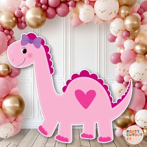 DUŻE WYCIĘCIE Dinozaur Impreza Różowy Dinozaur Wycinanka Dekoracja Dinozaur Rekwizyt Różowy Dinozaur Stojący Wycinanka Dekoracja Imprezowa Wycinanka Rozmiar Życia