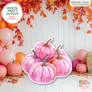 BIG CUTOUT Pink Pumpkin Prop Cutout Fall Decorations Halloween Decorations Pumpkin Cutout Fall Pumpkin Party Festival Decor Life Size Cutout