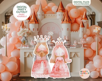 BIG CUTOUT King and Queen Cutout Princess Party Queen Prop Royal Party Decoration Princess Stand Up Girls Birthday Party Life Size Cutout