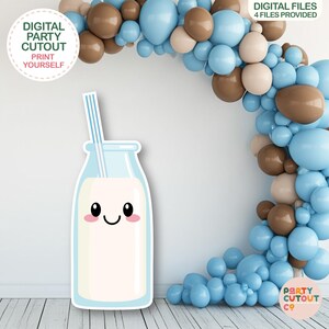 BIG CUTOUT Milk Bottle Cutout Milk Decoration Milk and Cookies Birthday Ideas Baby Shower Ideas Sweet Treats Party Milk and Cookie Party
