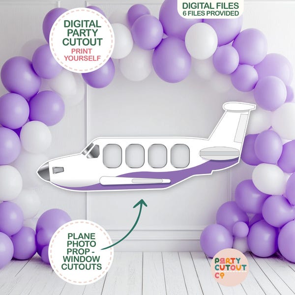 BIG CUTOUT Purple Plane Cutout Plane Photo Prop Aircraft Prop Cutout Birthday Party Plane Party Prop Jet Plane Life Size Cutout Plane Ideas