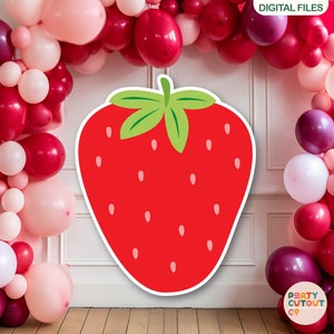 GRAN RECORTE Fiesta de fresas Decoración de fresas Fiesta de cumpleaños de frutas Baby Shower de fresas Recorte de tamaño natural Berry Ideas para el primer cumpleaños