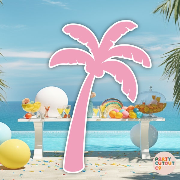 BIG CUTOUT, Pink Palm Tree, Beach Party, Hippie Birthday Party, 70s Party, Pool Party, Palm Tree, Birthday Party, Life Size Cutout, Standee