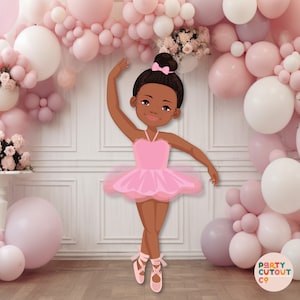 BIG CUTOUT Ballerina Decoration Ballet Prop Ballerina Girl Ballerina in Pink Tutu Stand Up Girl Birthday Party Decor Life Size Cutout Dancer