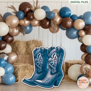 BIG CUTOUT Cowboy Party Blue Cowboy Boots Decor Western Themed Big Decor Cowboy Party Props Cowboy Boots Life Size Cutout Baby Shower