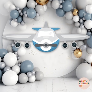 BIG CUTOUT Blue Plane Decor Aircraft Photo Prop Plane Cutout Birthday Party Plane Ideas Photo Prop Wall Sign Life Size Cutout Jet Plane