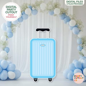 BIG CUTOUT Blue Suitcase Cutout Travel Party Plane Party Ideas Farewell Party Plane Party Luggage Cutout Life Size Cutout Travel Party Ideas