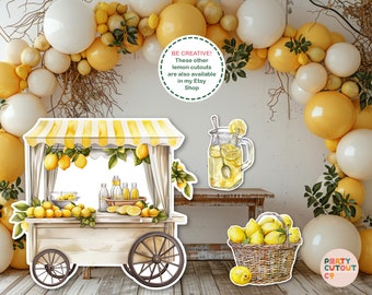 7x5ft Summer Lemonade Party Backdrop Outdoor Lemon Juice Lemon Tree Photography Background Boys Girls Birthday Baby Shower Portrait Photoshoot Props