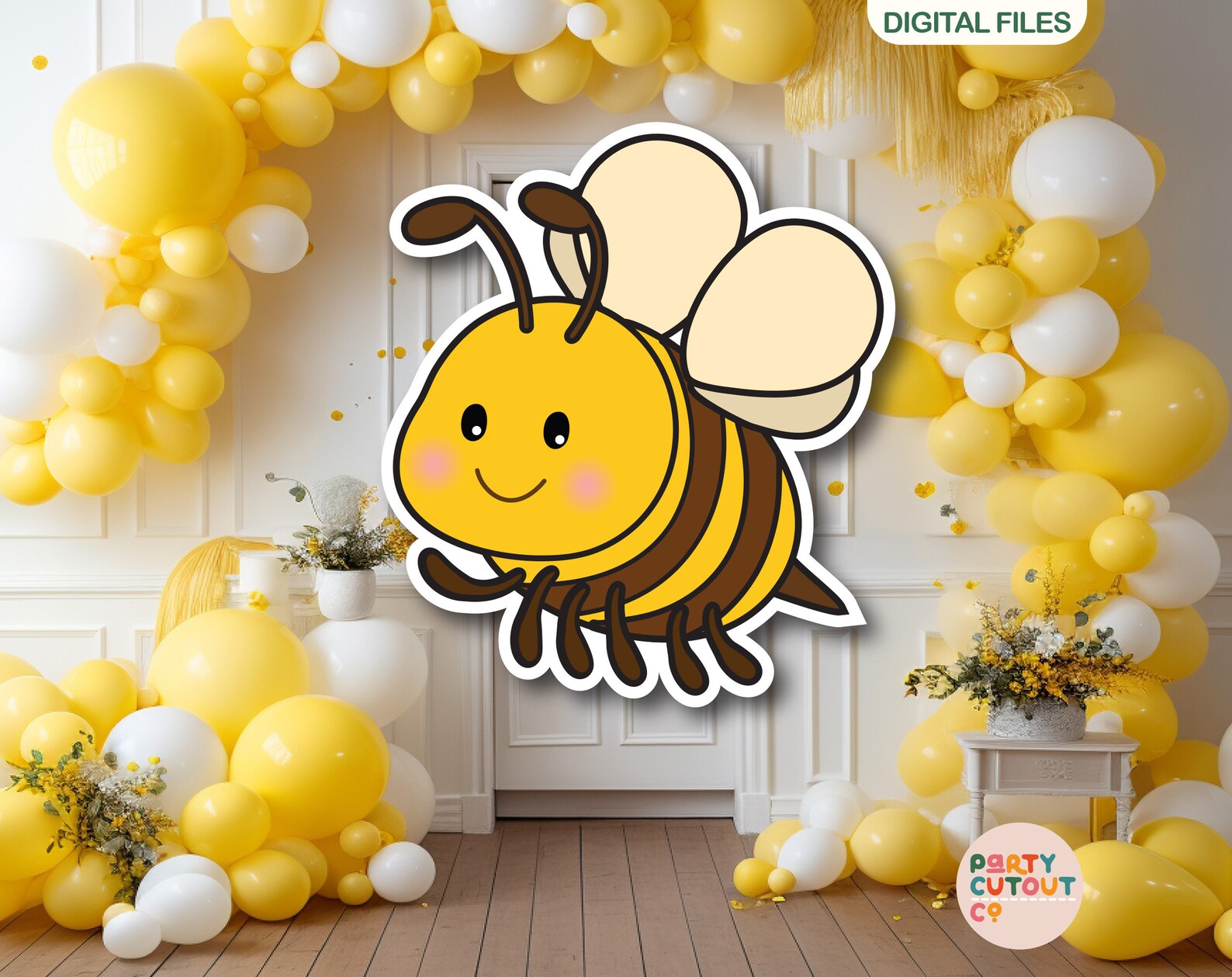 BIG CUTOUT Bee Party Buzzy Bee Props Happy Bee Cartoon Bee Yellow Bee ...