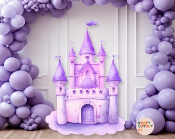 BIG CUTOUT Castle Cutout Princess Purple Castle Prop Princess Party Decoration Castle Stand Up Girls Birthday Party Life Size Cutout