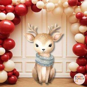 BIG CUTOUT Christmas Reindeer Cutout Christmas Decorations Reindeer Cutout Christmas Props Deer Christmas Home Decor Life Size Cutout