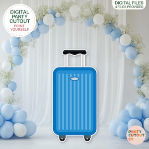 BIG CUTOUT Blue Suitcase Cutout Travel Party Plane Party Ideas Farewell Party Plane Party Luggage Cutout Life Size Cutout Travel Party Ideas