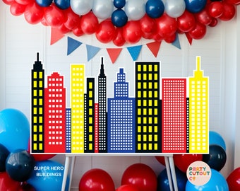 BIG CUTOUT, Super Hero Party, Super Hero Buildings, Super Hero Buildings Cutout, Superhero Party, Superhero Party Decor, Life Size Cutout