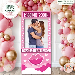 BIG CUTOUT Pink Kissing Booth Photo Prop Valentines Day Prop Kissing Booth Cutout Life Size Cutout Valentine Kissing Booth Photo Frame Love