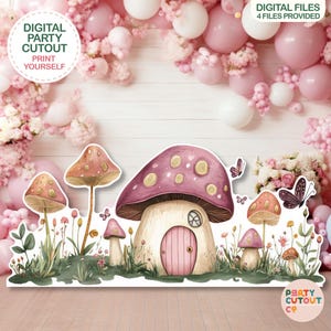 BIG CUTOUT Fairy Party Mushroom House Cutout Fairy Prop Whimsical Fairy Party Fairy House Faerie Fairyland Party Fairy Garden Floral Cutout