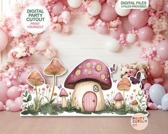 BIG CUTOUT Fairy Party Mushroom House Cutout Fairy Prop Whimsical Fairy Party Fairy House Faerie Fairyland Party Fairy Garden Floral Cutout