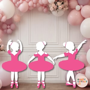 BIG CUTOUT Ballerina Girl Ballerina Decoration Ballet Prop Ballerina in Pink Tutu Stand Up Cutout Girls Party Decor Life Size Cutout
