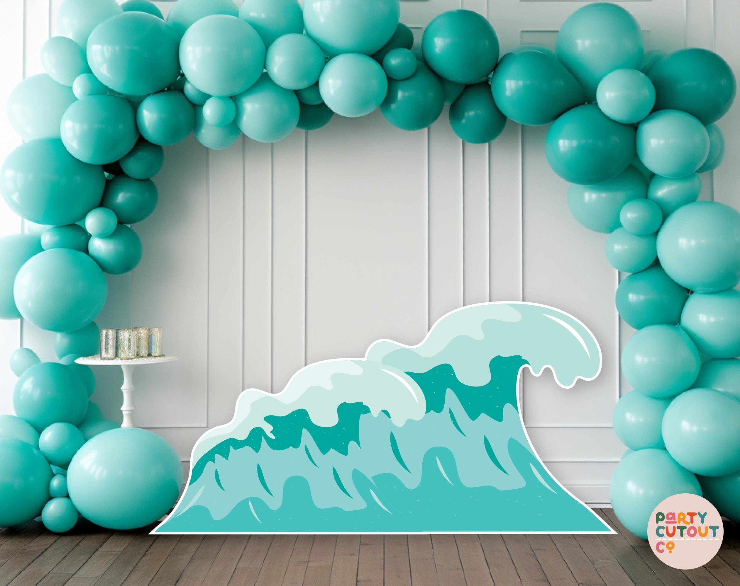 BIG CUTOUT Teal Beach Wave Beach Party Pool Party Surfing Party Ocean ...