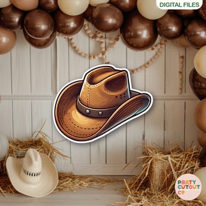 BIG CUTOUT Cowboy Party Brown Cowboy Hat Decor Western Themed Big Decor Cowboy Party Props Rodeo Hat Life Size Cutout Cowboy Baby Shower Hat