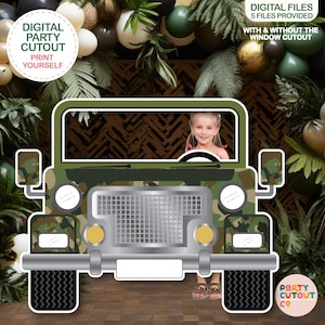 BIG CUTOUT Camouflage Safari Car Army Green Truck African Safari Theme Prop Jungle Prop Car Cutout Car Photo Prop Life Size Cutout Army Idea
