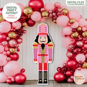BIG CUTOUT Christmas Nutcracker Cutout Christmas Decorations Pink Nutcracker Decor Christmas Props Christmas Decor Life Size Cutout Ballet