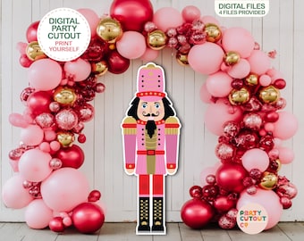 BIG CUTOUT Christmas Nutcracker Cutout Christmas Decorations Pink Nutcracker Decor Christmas Props Christmas Decor Life Size Cutout Ballet